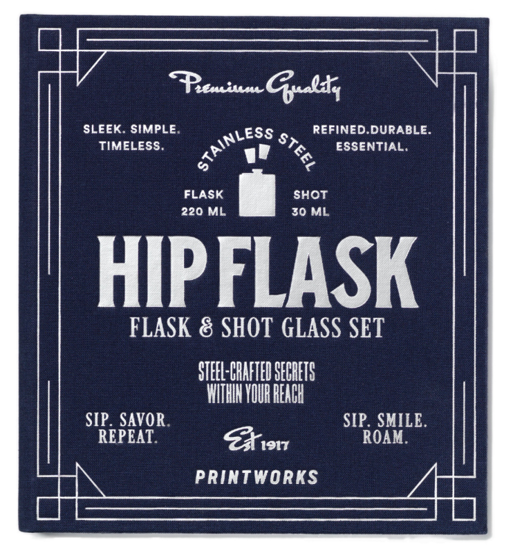 Piersiówka w opakowaniu prezentowym | PRINTWORKS