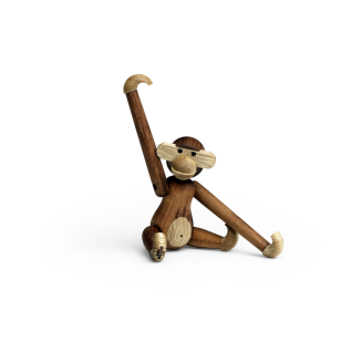 Figurka drewniana Kay Bojesen Małpka teak i dąb mini - 2