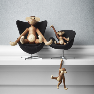 Figurka drewniana Kay Bojesen Małpka teak i dąb mini - 7