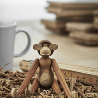 Figurka drewniana Kay Bojesen Małpka teak i dąb mini - 9