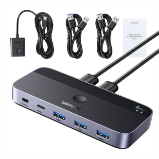 Przełącznik USB UGREEN CM662 2x4 liczba portów:4 (czarny) - 2