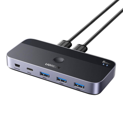 Przełącznik USB UGREEN CM662 2x4 liczba portów:4 (czarny)