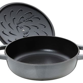 Głęboka patelnia do duszenia z pokrywą Staub Chistera 24 cm graphite grey - 3