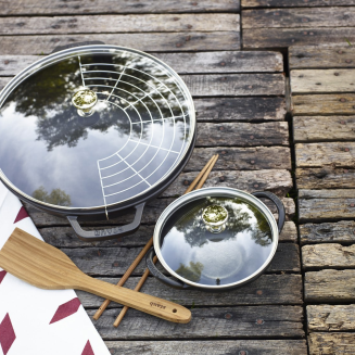 Wok żeliwny z pokrywką Staub - 30 cm, Niebieski - 5