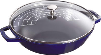  Cast iron wok with lid Staub - 30 cm, Blue