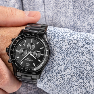 Zegarek Męski Giewont Chronograph Sapphire Czarny GW3520-B1 - 3