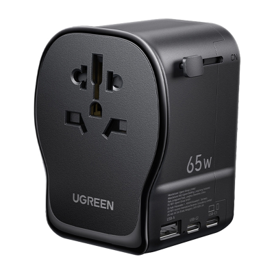 Uniwersalny adapter podróżny / ładowarka sieciowa Ugreen S550, 65W, 2x USB-C, 1x USB-A