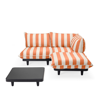 Zestaw mebli ogrodowych Fatboy Paletti Set Medium Stripe Orange Creme ze stolikiem - 2