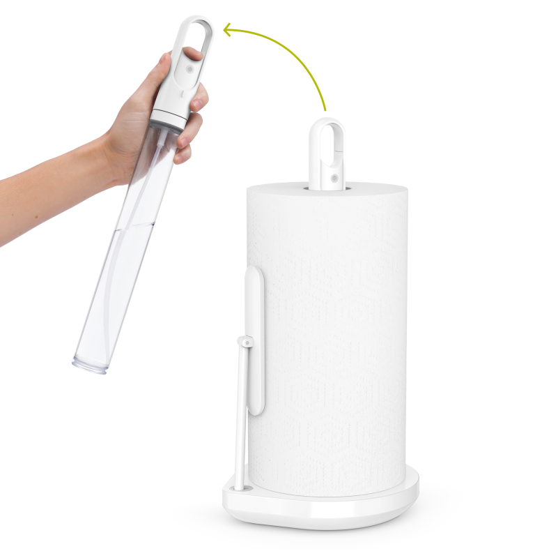  Simplehuman paper towel holder with sprayer, white