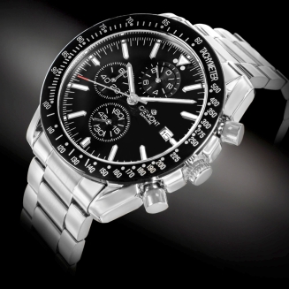 Zegarek Męski Giewont Chronograph Sapphire Srebrno Czarny GW8720-B2 - 2