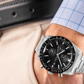 Zegarek Męski Giewont Chronograph Sapphire Srebrno Czarny GW8720-B2 - 3