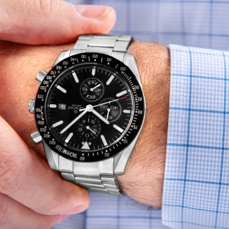 Zegarek Męski Giewont Chronograph Sapphire Srebrno Czarny GW8720-B2 - 4