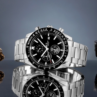 Zegarek Męski Giewont Chronograph Sapphire Srebrno Czarny GW8720-B2 - 5