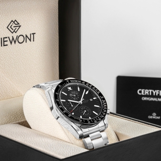 Zegarek Męski Giewont Chronograph Sapphire Srebrno Czarny GW8720-B2 - 7