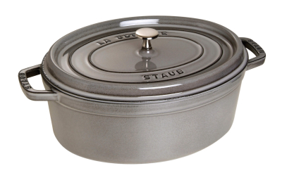  Staub oval cast iron pot - 6.7 ltr, graphite