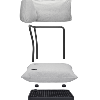 Narożnik ogrodowy Fatboy Paletti Corner Seat Stripe Orange Creme - 7