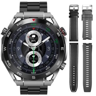 Smartwatch VELTORI VT100-1 + Czarny Pasek Silikonowy + Czarny Eko Skóra - 7