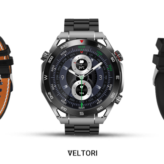 Smartwatch VELTORI VT100-1 + Czarny Pasek Silikonowy + Czarny Eko Skóra - 15