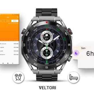 Smartwatch VELTORI VT100-1 + Czarny Pasek Silikonowy + Czarny Eko Skóra - 18