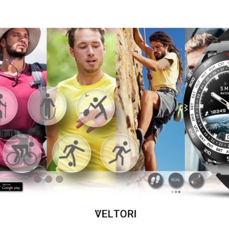 Smartwatch VELTORI VT100-1 + Czarny Pasek Silikonowy + Czarny Eko Skóra - 20