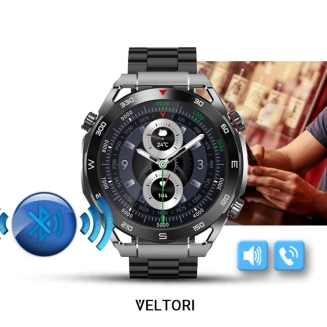 Smartwatch VELTORI VT100-1 + Czarny Pasek Silikonowy + Czarny Eko Skóra - 23