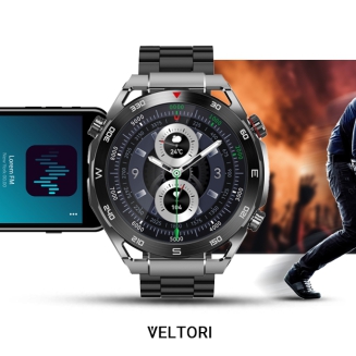 Smartwatch VELTORI VT100-1 + Czarny Pasek Silikonowy + Czarny Eko Skóra - 25