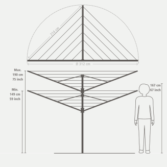 Suszarka ogrodowa Brabantia Lift-O-Matic Advance 60 m Metallic Grey - 2