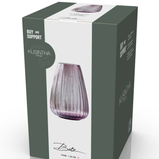 Wazon Kusintha Bitz Pink Glass 22 cm | SZYBKA WYSYŁKA 24H - 3