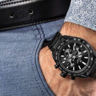 Zegarek Męski Giewont Chronograph Sapphire Czarny GW9580-B2 - 4