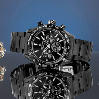 Zegarek Męski Giewont Chronograph Sapphire Czarny GW9580-B2 - 6