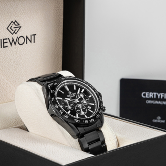 Zegarek Męski Giewont Chronograph Sapphire Czarny GW9580-B2 - 8