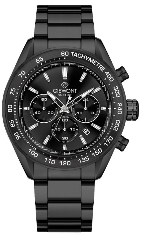 Zegarek Męski Giewont Chronograph Sapphire Czarny GW9580-B2
