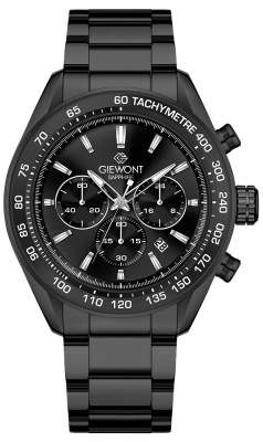 Zegarek Męski Giewont Chronograph Sapphire Czarny GW9580-B2