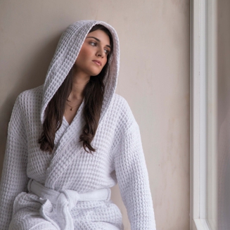  Graccioza Aura White hooded bathrobe - 2