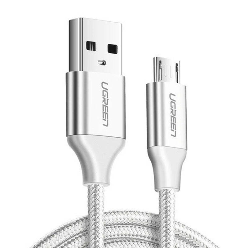  UGREEN US290 USB-A-micro USB cable 2m (white)