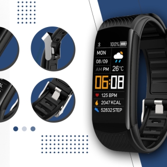 Smartwatch GIEWONT Czarno Granatowy 2 Paski GW200-6 - 2