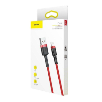 Kabel Lightning USB Baseus Cafule 2,4A 0.5m (czerwony) - 7