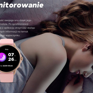 Smartwatch Damski GRAVITY GT12-6 Fioletowy Pasek Silikonowy + Srebrna Bransoleta - 18