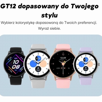 Smartwatch Damski GRAVITY GT12-6 Fioletowy Pasek Silikonowy + Srebrna Bransoleta - 21