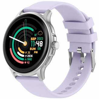 Smartwatch Damski GRAVITY GT12-6 Fioletowy Pasek Silikonowy + Srebrna Bransoleta - 2