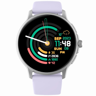 Smartwatch Damski GRAVITY GT12-6 Fioletowy Pasek Silikonowy + Srebrna Bransoleta - 5