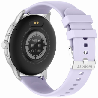 Smartwatch Damski GRAVITY GT12-6 Fioletowy Pasek Silikonowy + Srebrna Bransoleta - 9