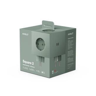 Rozszerzacz gniazd Avolt Square 2 z podwójnym USB-C o mocy 30 W zielony - 2