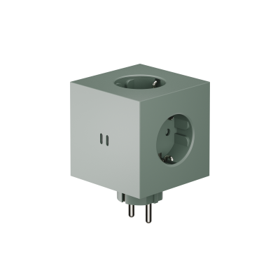 Rozszerzacz gniazd Avolt Square 2 z podwójnym USB-C o mocy 30 W zielony