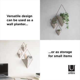 Doniczka ścienna Umbra Trigg Concrete-Copper Large - 9