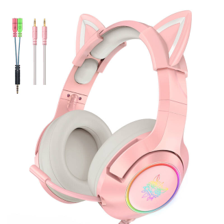  ONIKUMA K9 RGB Gaming Headphones (Pink) - 6