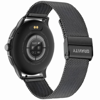 Smartwatch Damski GRAVITY GT12-1 Czarny Pasek Silikonowy + Czarna Bransoleta - 10