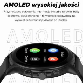 Smartwatch Damski GRAVITY GT12-1 Czarny Pasek Silikonowy + Czarna Bransoleta - 13