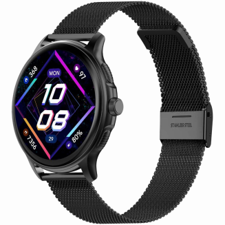 Smartwatch Damski GRAVITY GT12-1 Czarny Pasek Silikonowy + Czarna Bransoleta - 4