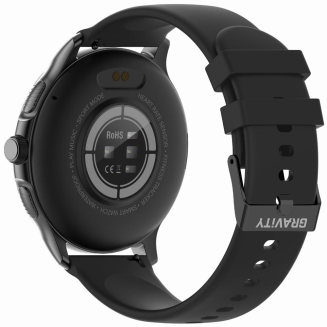 Smartwatch Damski GRAVITY GT12-1 Czarny Pasek Silikonowy + Czarna Bransoleta - 9
